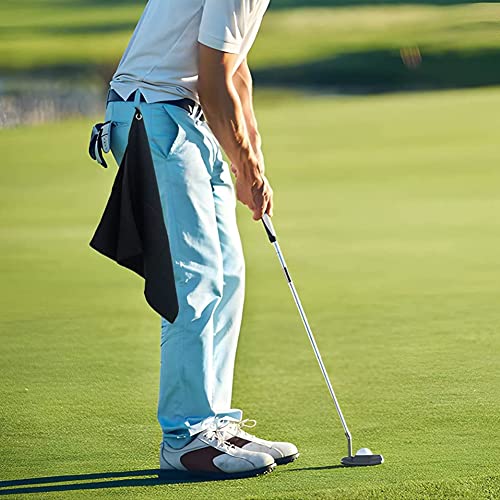 Microfiber Golf Towel and Brush Set - 16x24 Black with Carabiner