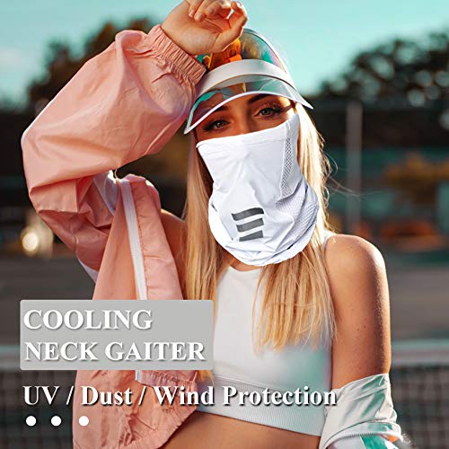 UV Protection Adjustable Cooling Neck Gaiter - White