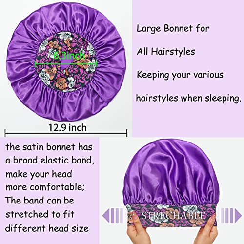 PHILIGHTS Satin Sleep Bonnet Set B for Women - Comfortable Hair Protection