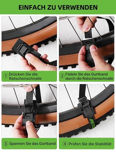 16 in Bike Rack Straps - 4 Pieces, 440 lbs Load Capacity