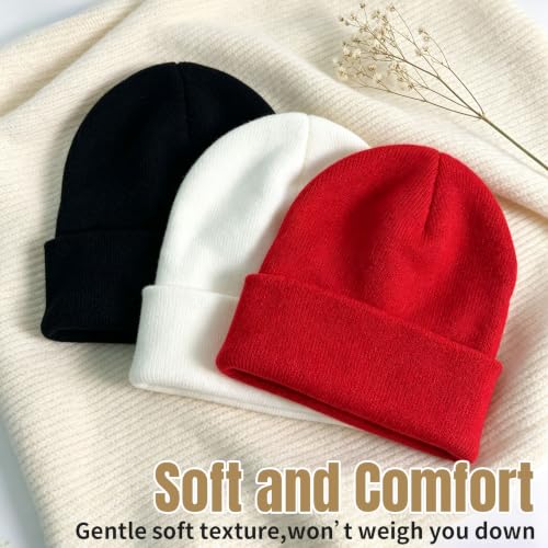 Winter Beanie Hats for Men & Women - 2 Pack Black & Grey