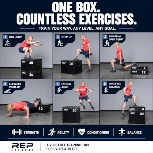 Adjustable Soft Foam Plyo Box Set - 12 Inch for Home Gym