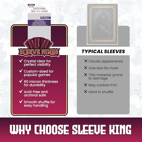 Large Card Sleeves – 110 Pack, Clear 60 Micron, 70 x 110 mm - Magnum Lost Cities