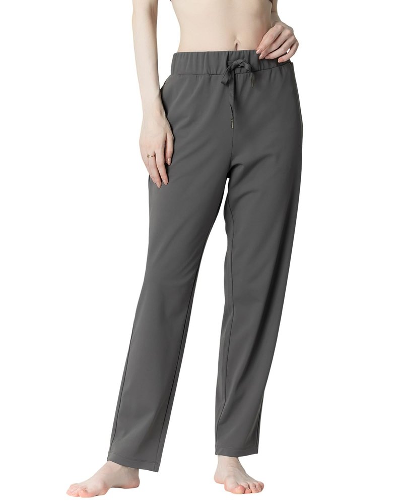 Leapstride Women's Track Pants with Back Zip Pocket - 4-Way Stretch Moisture-Wicking Fabric, Multi-Pockets for Daily Wear