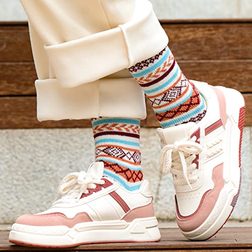Wool Socks for Women - Winter Warmth, 5 Pairs, One Size