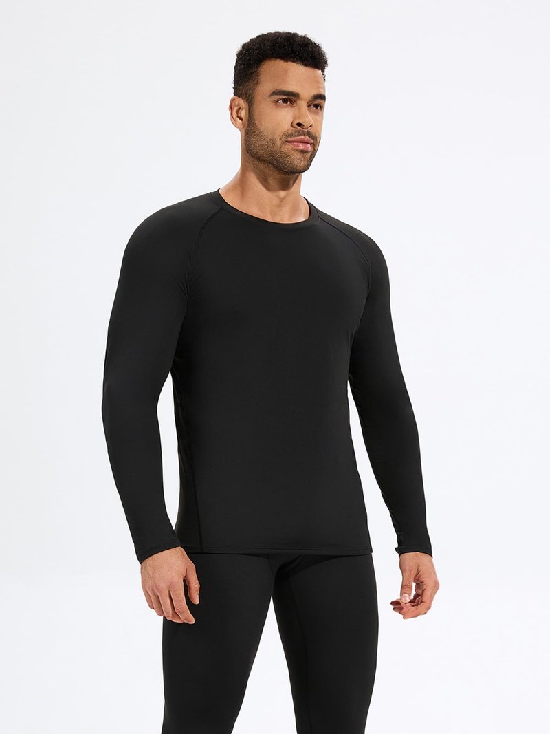 Mexholin 4 Pack Thermal Shirts for Men Long Sleeve Compression Shirts Sim Fit Thermal Underwear Tops for Cold Weather Black/Dark Gray/Black/Gray M