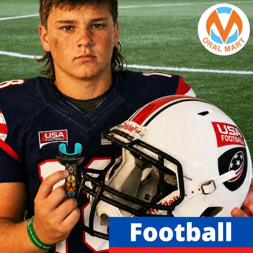 Audacious Lion Football Mouth Guard for Adult & Youth – Instant Fit, Dual-Color, with Graphic Strap