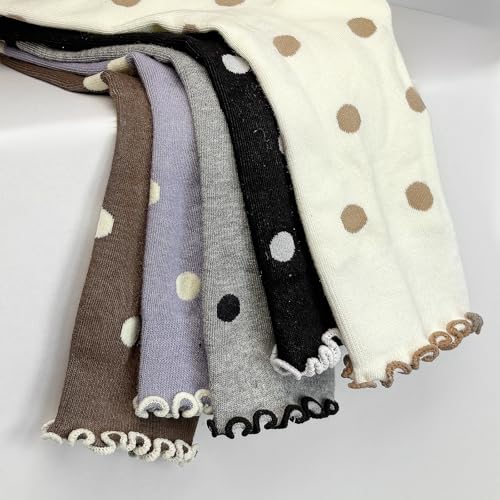 Non-Slip Yoga Socks with Grips - 3 Pairs Ruffle Cuff Crew - Gray