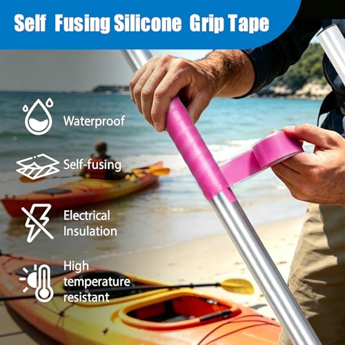 Self-Fusing Silicone Grip Tape - 1in x 12ft - Pink