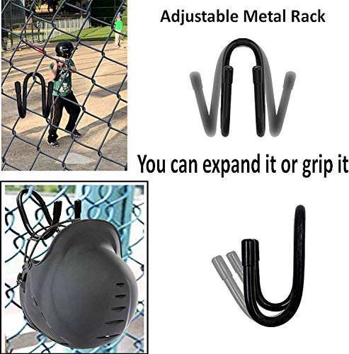 Portable Helmet Rack Hooks for Baseball & Softball Equipment - 2 Pack