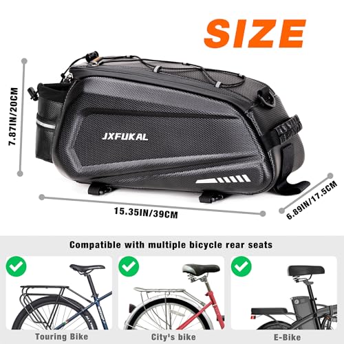 9.5L Waterproof Hard Shell Bike Trunk Bag with Rain Cover