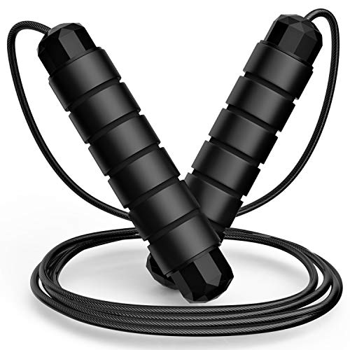 Adjustable Tangle-Free Jump Rope with Foam Handles for Fitness