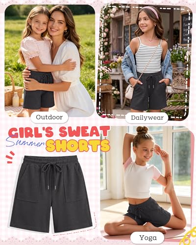 Girls' Lightweight Athletic Shorts - Moisture-Wicking Sport Sweatshorts
