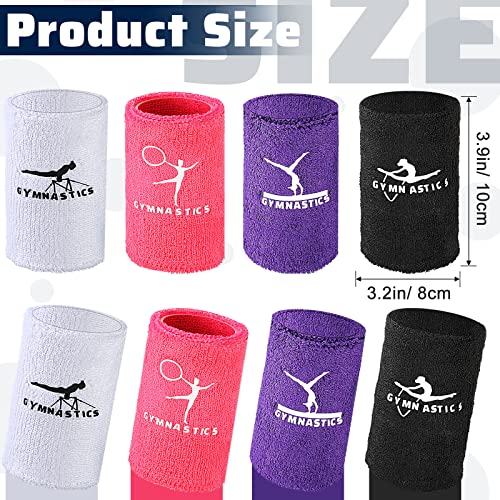 4 Pcs Kids Gymnastics Wristbands - Black, Purple, White, Pink