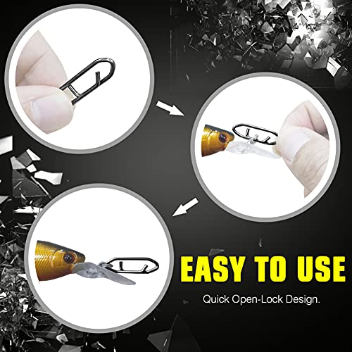 High Strength Fishing Snap Clip - Stainless Steel 44lb, 50 pcs