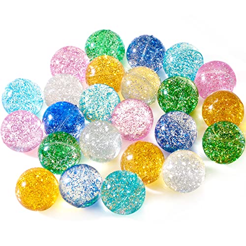 Glitter Bouncy Balls - 24 Pack 32mm Hi Bounce Balls for Kids