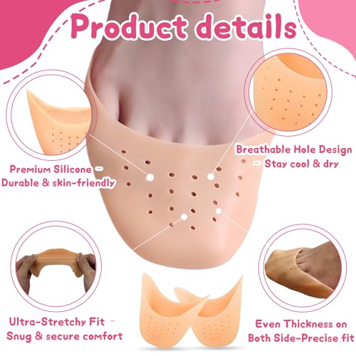 4-Pair Toe Pads for Pointe Shoes - Cotton & Silicone Set