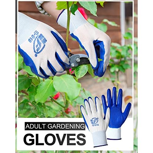Nuogo 48 Pairs Gardening Gloves for Men Women Rubber Coated Safety Work Gloves Bulk for Gardening Construction Work