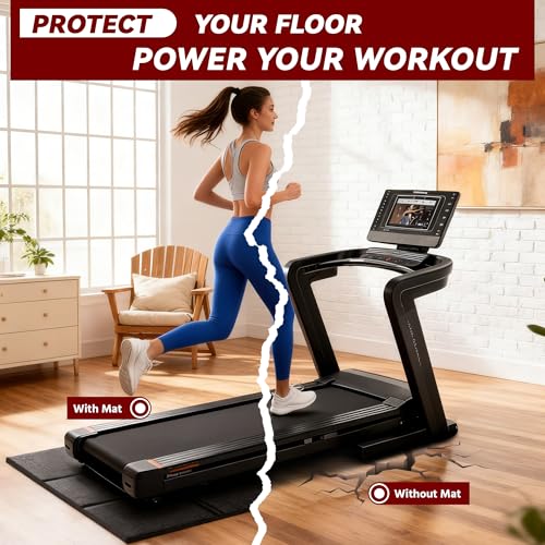 Non-Slip Treadmill Mat - 79" x 39" Shock Absorbing Floor Protector