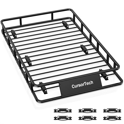 Heavy Duty Roof Basket Cargo Rack - 64" x 39" - Black