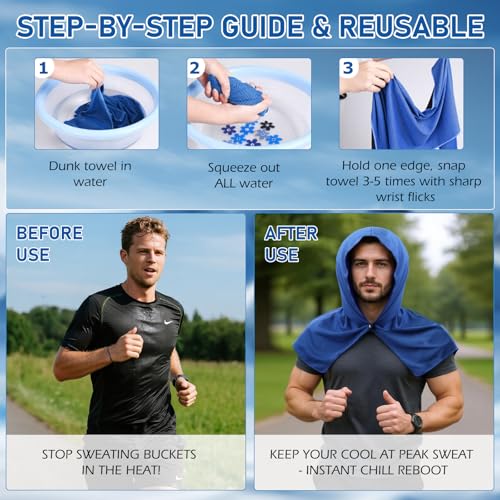 Cooling Hoodie Towels - 2-Pack Reusable Sweat-Absorbing Wraps