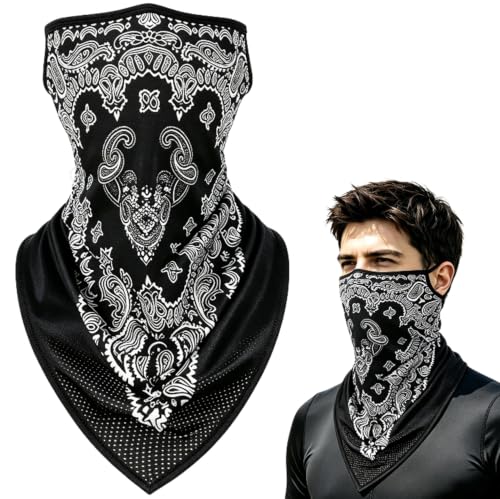Balaclava Ski Mask - Quick-Dry Neck Gaiter, Large Paisley-Black