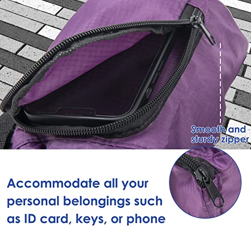 Water Bottle Carrier Bag with Strap & Phone Pocket - Purple