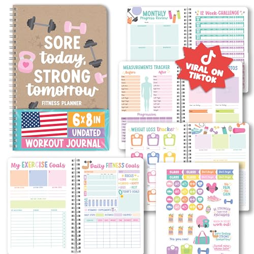 Fitness Journal for Women - Undated Workout Planner - Kraft White