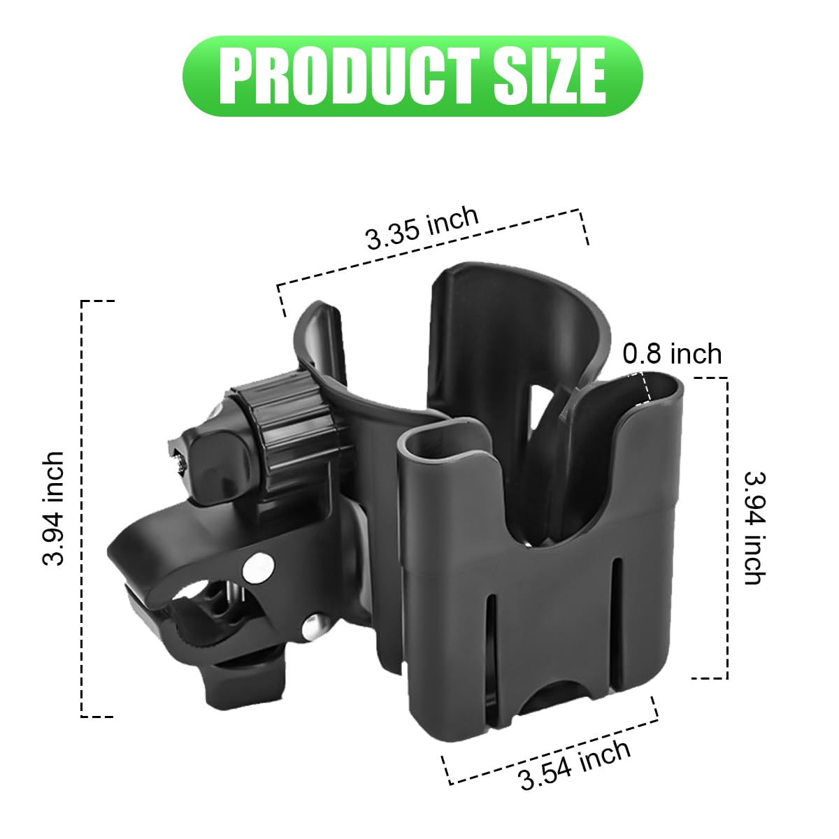 Golf Cart Cup Holders, Universal 2-in-1 Mug Phone Holder, Mount Compatible with EZGO/Club Car/Yamaha, 360° Swivel with Silicone Protective Pad, Bike, Wheelchair, Walker, Scooter