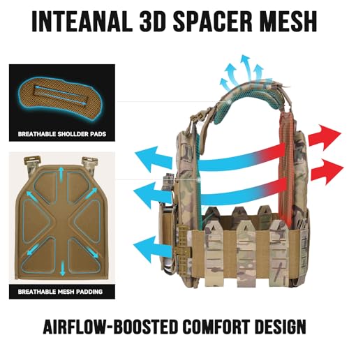 Tactical Molle Vest for Men - Lightweight 1000D Nylon Fabric
