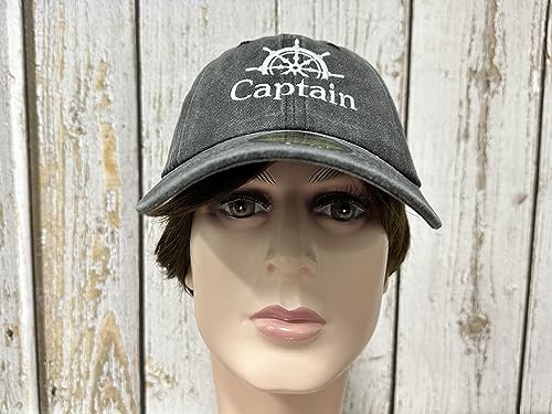 Enodtter Captain First Mate Crew Embroidered Baseball Cap - Washed Black