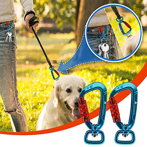 4 Pack Auto Locking Carabiner Clips 2.5 Inch Heavy Duty Aluminum 4.5KN 1011lbs with Swivel for Pets, Keys, Backpack