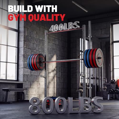 Adjustable Squat Rack with Pull-Up Bar - 800LB Capacity
