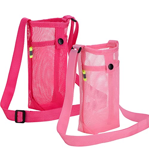 Tainehs Pink Water Bottle Holder with Adjustable Shoulder Strap for Travel & Sports