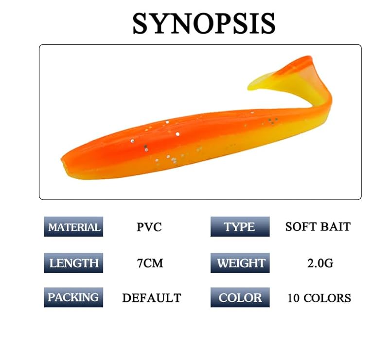 60PCS Soft Fishing Lures Set with Tackle Box - 6.5cm & 8cm
