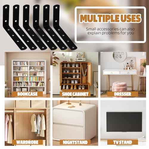 12 Pcs Furniture Wall Anchors Anti Tip Baby Proofing for Safety Securing 400 lbs Dresser Bookcase to Wall Heavy Duty Furniture Anchors Kit for Cabinet Dresser Bookshelf (12 Pack)