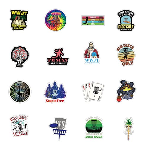 50 Pcs Disc Golf Stickers - Waterproof Vinyl Decals for Bottles, Laptops, and More
