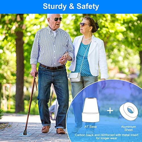 Supregear Black Rubber Cane Tips Set of 2 - Heavy Duty Replacement for Walking Canes 3/4 Inch