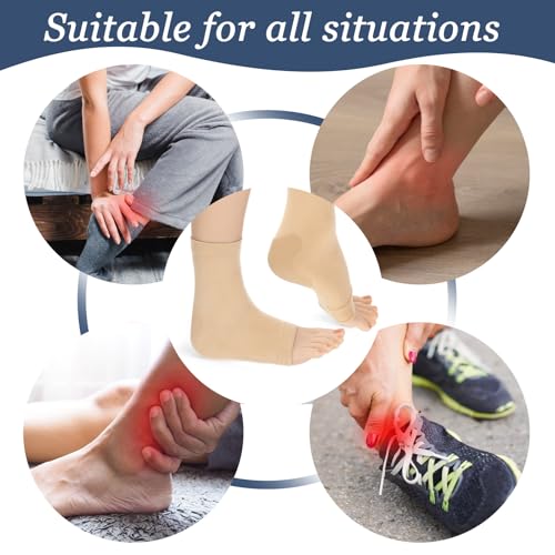 Achilles Tendon Heel Protector Compression Sock - Skin Color