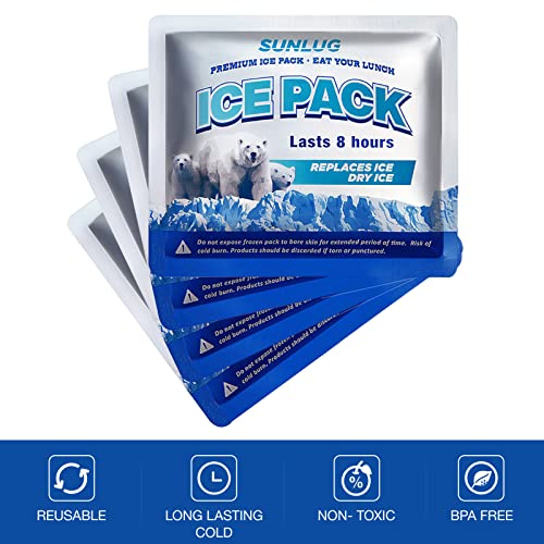 Reusable Ice Packs for Coolers - 2 Pack Lunch Box Ice Packs