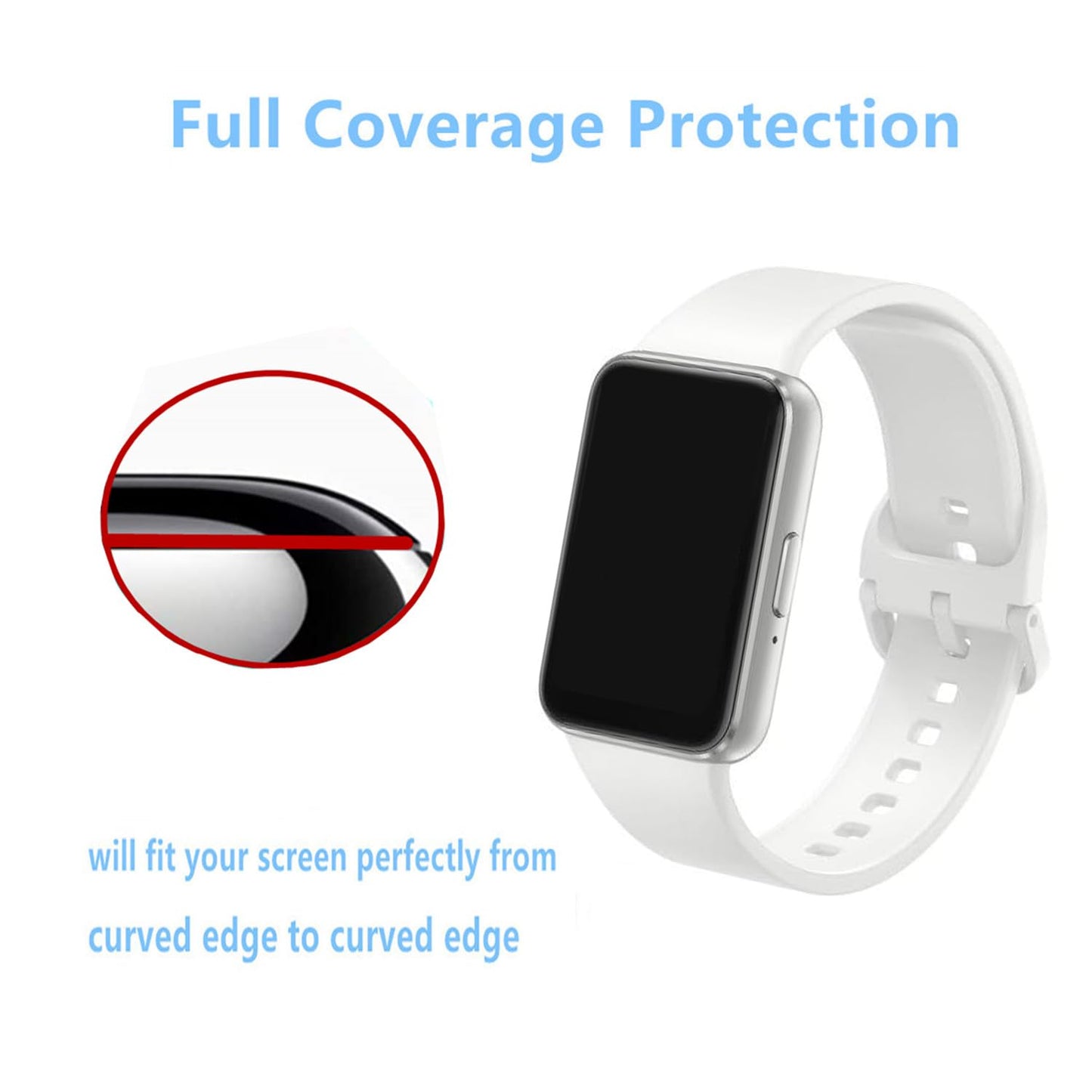 Aemus Screen Protector Compatible for Galaxy FIT 3 Fitness Tracker (3 Pack) 3D Full Coverage PMMA Protective Film for Fit 3 Smart Watch 1.6"