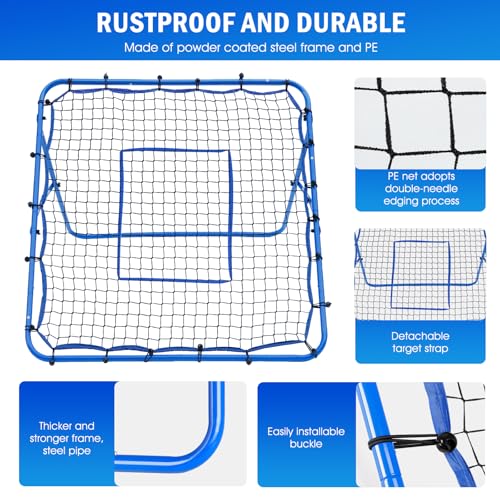 4ft x 4ft Multi-Sport Rebounder Net for Volleyball, Soccer, Baseball Training