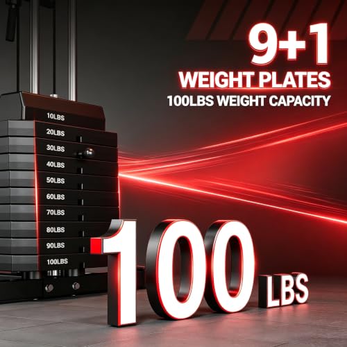 Multifunctional Home Gym Machine with 100LBS Weight Stack - HG2