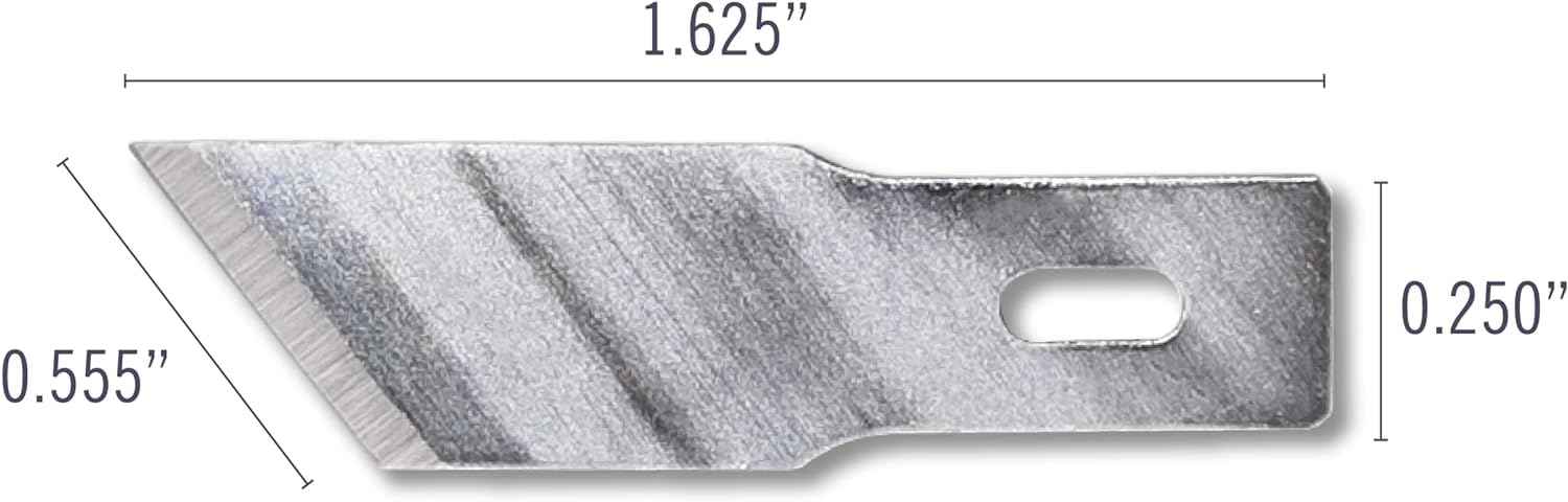 Excel Blades #19 Angled Wood Chisel Blades – 100-Pack 1-Inch Carbon Steel Craft Knife Replacement Blades – Ideal for Cutting, Chiseling, and Precision Carving - Made In USA