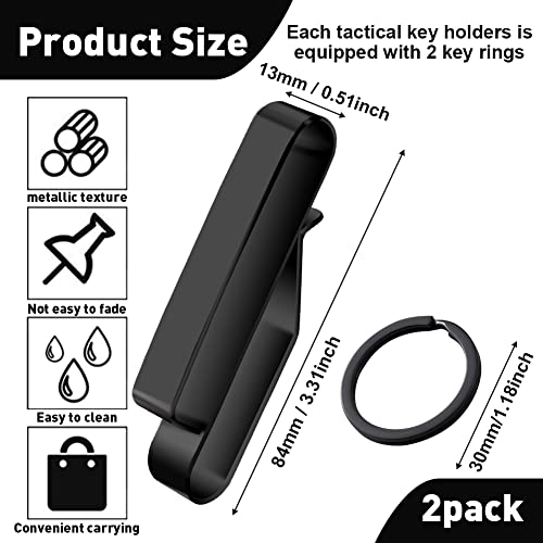 Stainless Steel Duty Belt Key Holder with 4 Keyrings