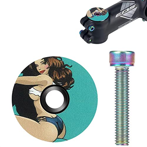 ALEOED 1-1/8 Inch Bicycle Headset Top Cap Aluminum Alloy with Titanium Bolt