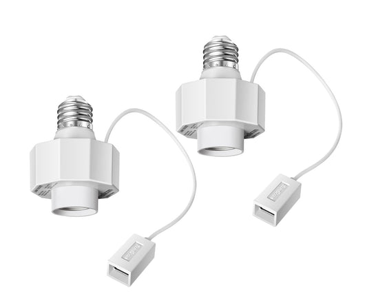 Light Socket Outlet Adapter with USB Port, Porch Light Socket for Use with Smart Bulbs, Light Bulb Socket Extender Compatible with Wyze Cam v3, Blink Mini, LED Light Strips 5V 1.5A (2-Pack)