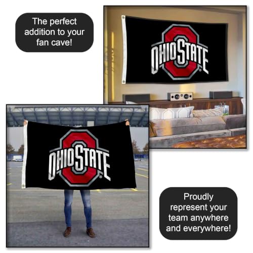 Ohio State Buckeyes 3x5 ft Flag - Durable Polyester with Grommets