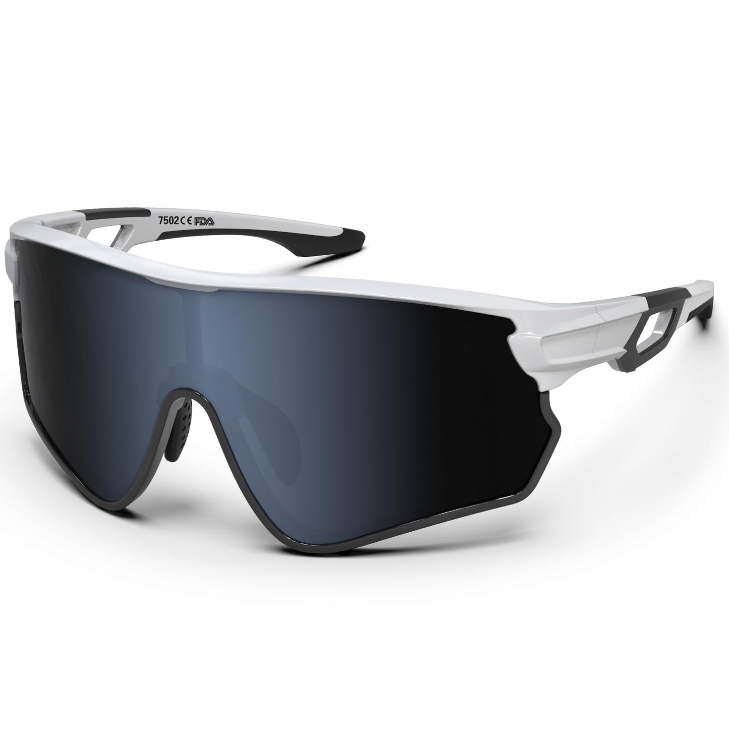 BEACOOL Polarized Sports Sunglasses for Men Women Running Baseball Cycling Driving Fishing Golf Motorcycle UV400 Sun Glasses (Full Frame, GlossyWhite Grey)