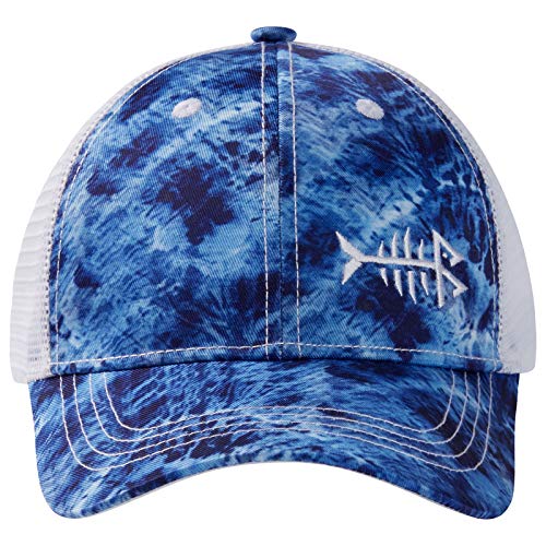BASSDASH Altimate Mesh Back Trucker Cap - Adjustable Baseball Hat for Men & Women, Blue Camo, One Size